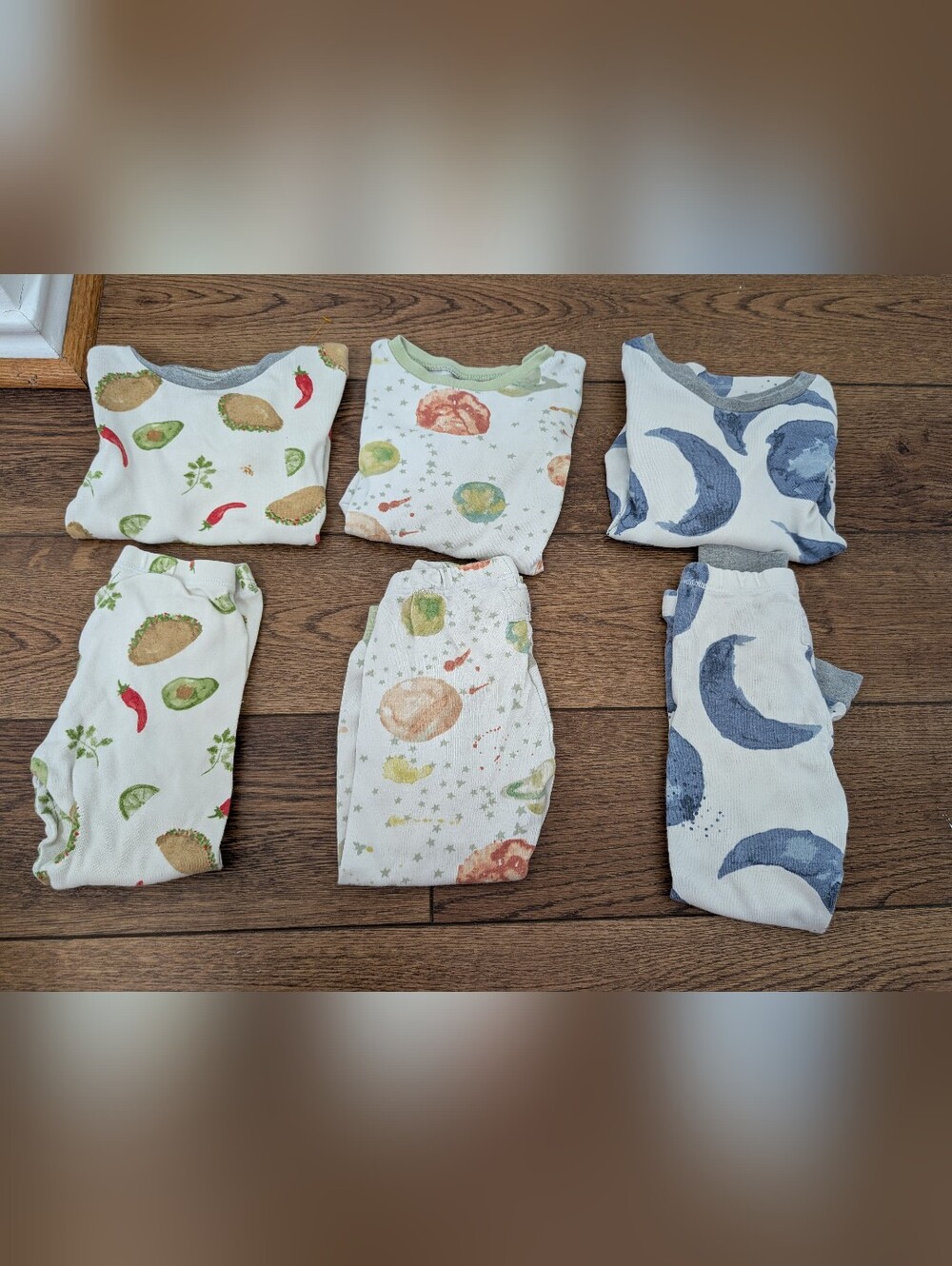 Lot Of 3 Burts Bees Long Sleeve Pajamas Sets Size 3T